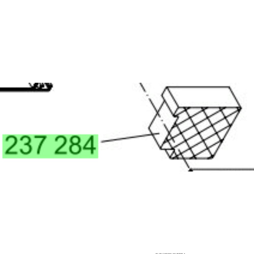 Hexagonal prism with labeled dimensions on a white background